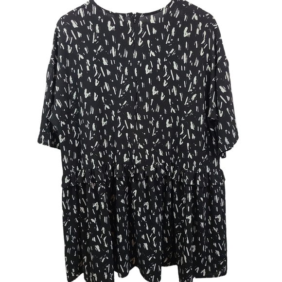 Asos Black & White Shift Dress Knee Length 12 - Picture 2 of 6